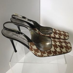 Dolche & Gabbana pony hair sling back pumps